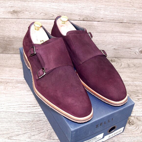 * NIB * $495 Nordstrom ZELLI Italia 13 M Bordo Goatskin Suede * add $15 Trees